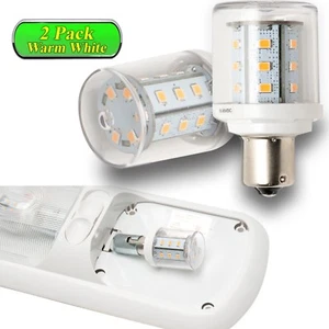 2x Warm White 1156 1141 RV Camper Trailer LED Interior Light Bulbs 10-30V 320 LM - Picture 1 of 7