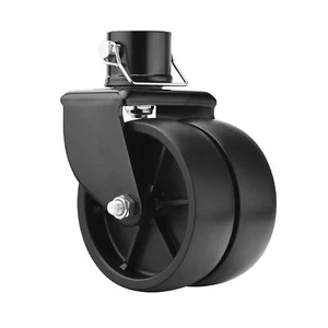 Dual 6'' Black Trailer Jack Swivel Caster Wheel Replacement, Heavy Duty 2000lbs - Picture 1 of 4