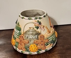 Yankee Candle Gingerbread Cookies  Men Large Candle Shade Topper Cover - Picture 1 of 12