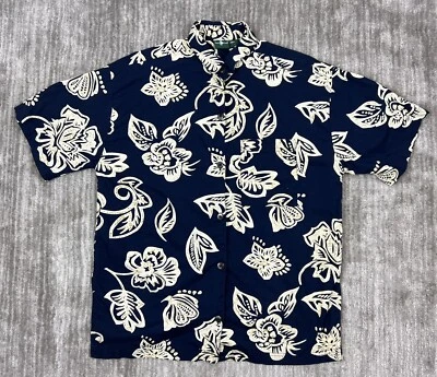 Camisa Hunt Club Para Hombre Mediana Azul Hawaiana Manga Corta Tropic Foto 1 de 4