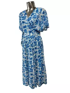 Abito ZIBI LONDON Salma avvolgente taglia large 16 blu cielo floreale donna NUOVO PREZZO AL PUBBLICO £ 82 - Foto 1 di 15
