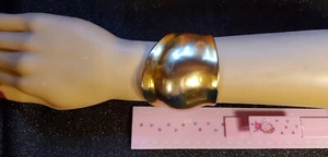 VTG 1977 Robert Lee Morris Brass Gold Plated Large Cuff Early Gallery Signed - Picture 1 of 13
