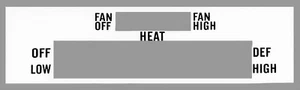 Premium Dash Decal | 1973-74 B-Body Heater Control Gauge Face (NON-AC, WHITE) - Imagen 1 de 1