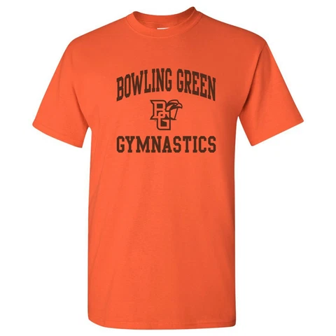 BGSU Falcons Arch Logo Gymnastics T Shirt - Orange Cover