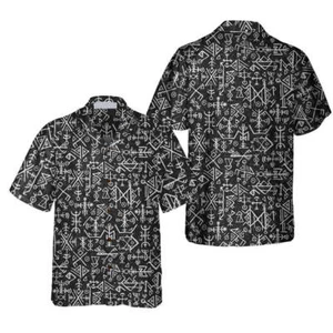 Futhark Norse Islandic And Viking Symbol Hawaiian Shirt - Picture 1 of 2