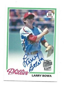 2013 Topps autographed baseball card Larry Bowa Philadelphia Phillies 1978 style