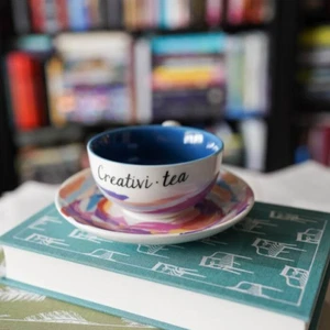 LitJoy Creativi-Tea Teacup & Saucer 6.75oz/200ml dishwasher/microwave safe NIB - Picture 1 of 2