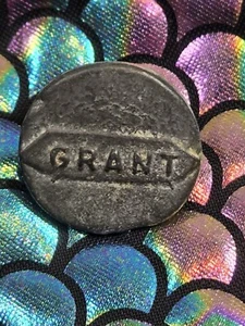 Original 1868 1872 Campaign General US Ulysses S Grant Jacket Coat Button Lead - Picture 1 of 5