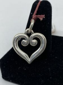 James Avery Sterling Silver 925 Scrolled Heart Pendant. Retired.