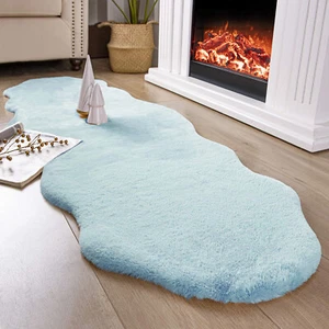 Faux Rabbit Fur Fuzzy Soft Fluffy Plush Cozy Shaggy Area Rug Assorted Colors - Picture 1 of 98