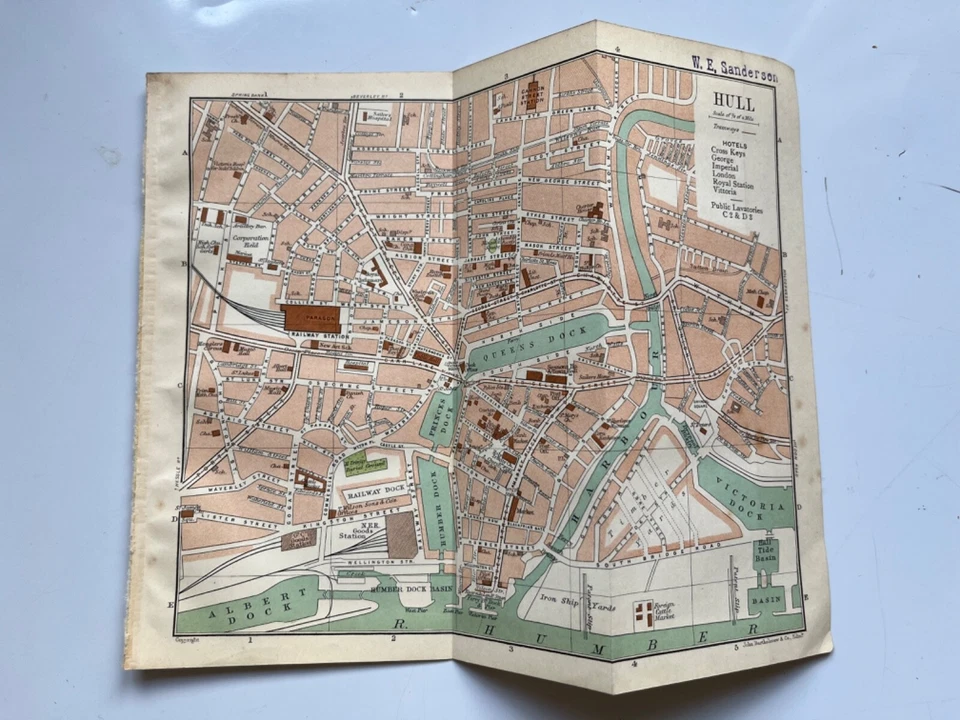1908 antique city plan of Hull England - Imagem 1 de 2