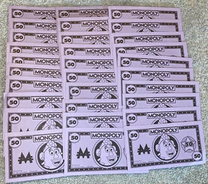 2018 Monopoly Toy Story Replacement Piece 30 Purple 50 Bills - Picture 1 of 3