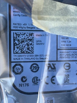 5YXD4 Dell 500GB 7200RPM 3Gbps 2.5" SATA SERVER HDD Hard Drive W/R Tray - Image 1 of 3