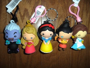 Disney Princess bag clips x 05 Blind Bag Series Lot - Picture 1 of 8