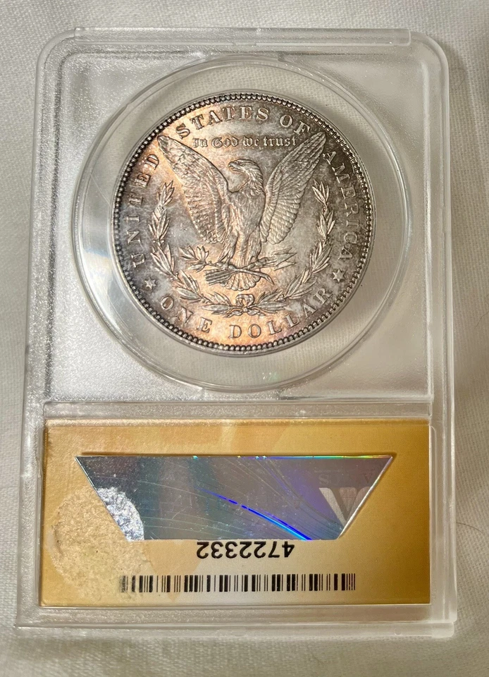 1887 ANACS MS64 Morgan Dollar. Orange Rim Toned Obverse Sunburst Toning Reverse! - Image 1 of 4
