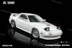1/18 TopArt MODEL MAZDA RX7 FC3S 1989 White Diecast Model Car Limited Collection - Picture 1 of 8
