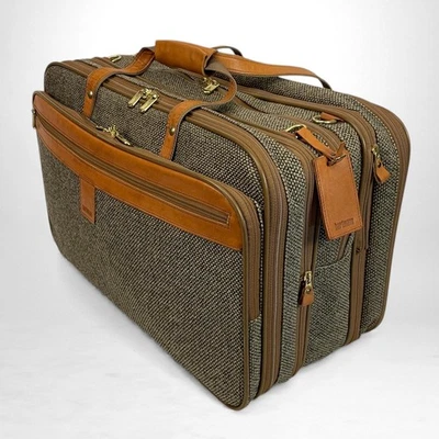 Hartmann Tweed & Leather 22" Carry-On Expandable Luggage Garden Bag Suitcase - Image 1 of 4