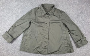 Norma Kamali Jacket Black Button Stretch Pockets Work Rain Coat Blazer  Size 18 - Picture 1 of 9