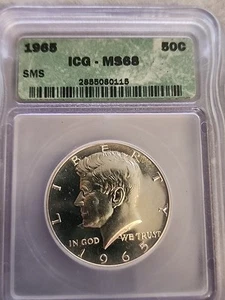 1965 KENNEDY HALF DOLLAR - SMS - ICG MS68 - FREE SHIPPING! - Picture 1 of 5