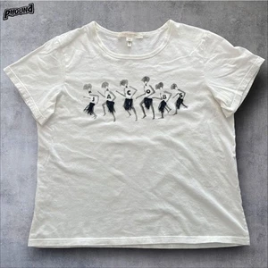 Marc Jacobs Hula Girl Fringed T-Shirt M Black White Rare - Picture 1 of 8