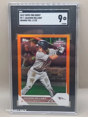 2023 Topps Pro Debut Jackson Holliday Orange Foil RC #/25 SGC 9 #PD-7 Orioles  - Image 1 of 3