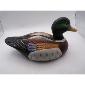 Vintage Stockente Figur Keramik Statue Vogel Deko Landhaus Hütte Stil - Bild 1 von 4