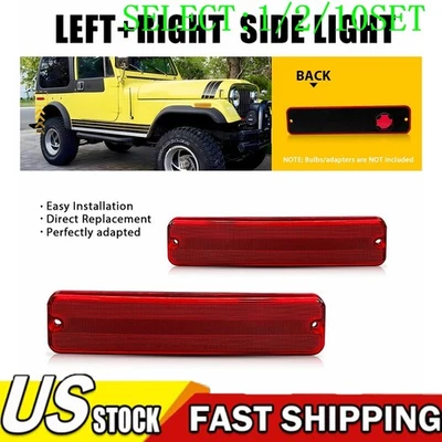 Luz marcadora lateral izquierda derecha trasera roja para guardabarros para Jeep CJ5 CJ7 Scrambler SJ 1~10X Foto 1 de 4