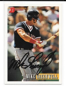 1993 Bowman Mike Greenwell AUTO AUTOGRAMM SIGNED Boston Red Sox #607 RAR - Bild 1 von 1