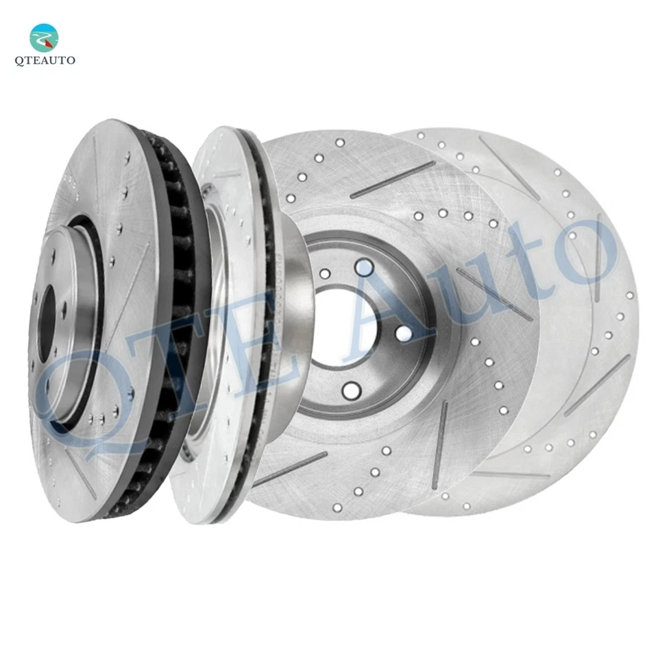 Комплект из 4 передних и задних дисковых тормозных дисков 308 мм с прорезями для 2014 Infiniti QX70 - Изображение 1 из 4