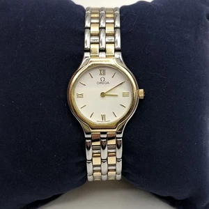 Vintage OMEGA De Ville Symbol 18kt & Stainless Quartz Watch 6.25” 6101/433 - Picture 1 of 13