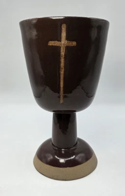 MARSHALL STUDIOS/MARTZ Brown Goblet Cross Mid Century Modern - Image 1 of 4