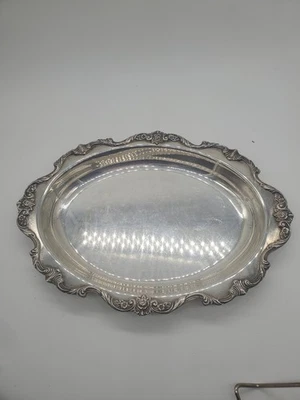 Royal Rose By Wallace 9845 Silverplated Platter Vtg MCM Foto 1 de 4