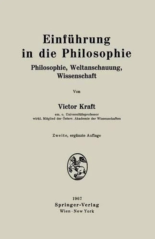 Einfhrung in die Philosophie: Philosophie, Weltanschauung, Wissenschaft by Victo - Image 1 of 1