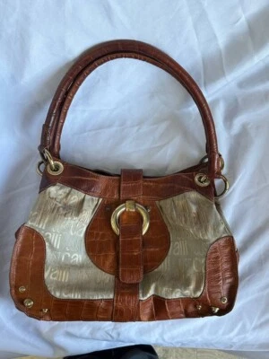 Bolsa Hobo Just Cavalli Vintage Couro/Logotipo Monograma Vintage Anos 2000 - Imagem 1 de 4