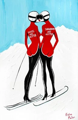 Skier vs. Snowboarder: So, Who’s the Hottest?, Kristina Mallen|Original Painting Foto 1 de 4