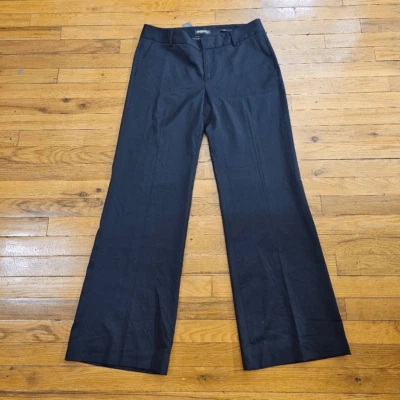 Pantalones negros de lana Eddie Bauer para mujer tiro midi pierna ancha Foto 1 de 4