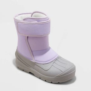 Cat & Jack Girl’s Sz 3 Snow Boots Elia Purple Winter Boots Kids Youth New - Picture 1 of 4