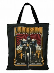 Liquor Brand Reaper Tote Bag Skeleton Grim Reaper Motorcycle Biker Gothic Punk  - Picture 1 of 1