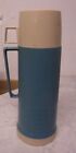 Vintage King Seeley Thermos Pint Size Stopper Cup Blue Green Color 10" Tall
