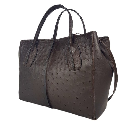 COACH Borsa a mano da donna in pelle di struzzo ORIGINALE a tracolla marrone borsa a tracolla borsa tote