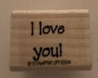 I LOVE YOU Gift Tag Words Occasion Wedding Stampin' Up! 1994 NEW RUBBER STAMP