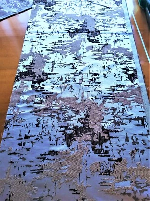 Damasco renacentista italiano GRIS BRILLANTE 3D 2 piezas restos CADA tamaño W 14" X 2yd 6" Foto 1 de 4