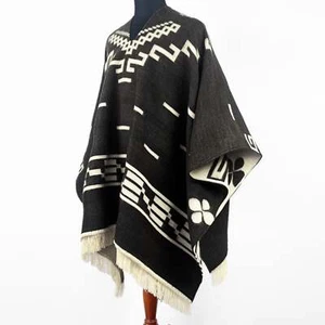 Clint Eastwood Western Cowboy Poncho Serape replica handmade Alpaca wool black - Picture 1 of 8