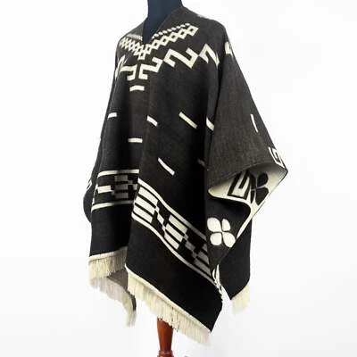 Clint Eastwood Western Cowboy Poncho Serape replica handmade Alpaca wool black - Image 1 of 4