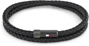 Tommy Hilfiger Jewelry Men's Leather Bracelet Black - 2790262S - Picture 1 of 3