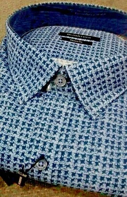 NWT Bugatchi men's S long sleeve button down shirt Fancy Hounds-Tooth ClassicF - Image 1 of 4