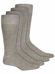 Mens Dress Crew Socks 4 Pair Pack Textured Grey ALFANI $26 - NWT