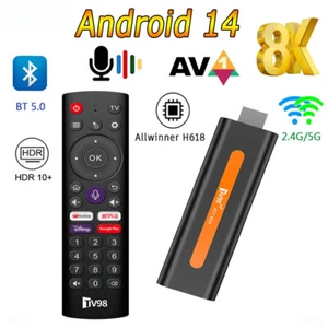 Smart TV Stick Video Quad Core Dual WiFi Media Player Set Top Box Voice Remote - Picture 1 of 12