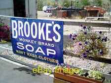 Photo 6x4 Platform advert, Dufftown Station. Brooke&#039;s Monkey Brand S c2003