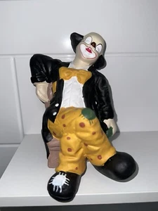 Alte Vintage Figur / Gilde ? Clown betrunken schlafend Clown auf Stuhl - Bild 1 von 4